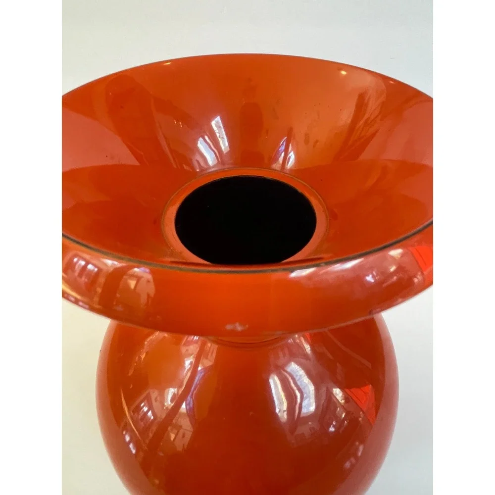 Y6616 FLOWER VASE Negoro Lacquer signed Japan ikebana arrangement antique